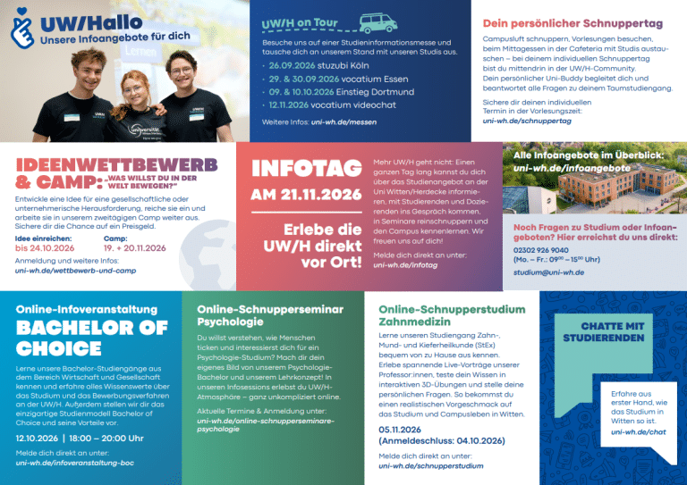 Universität Witten/Herdecke: Studienangebot entdecken und live erleben